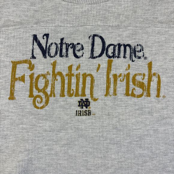 Concept vintage Notre dame fightin’irish knit gray sweatshirt size Large - Picture 3 of 6
